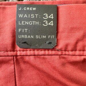 J. Crew Mens Urban Slim Fit Chinos. 34x34. NWT.